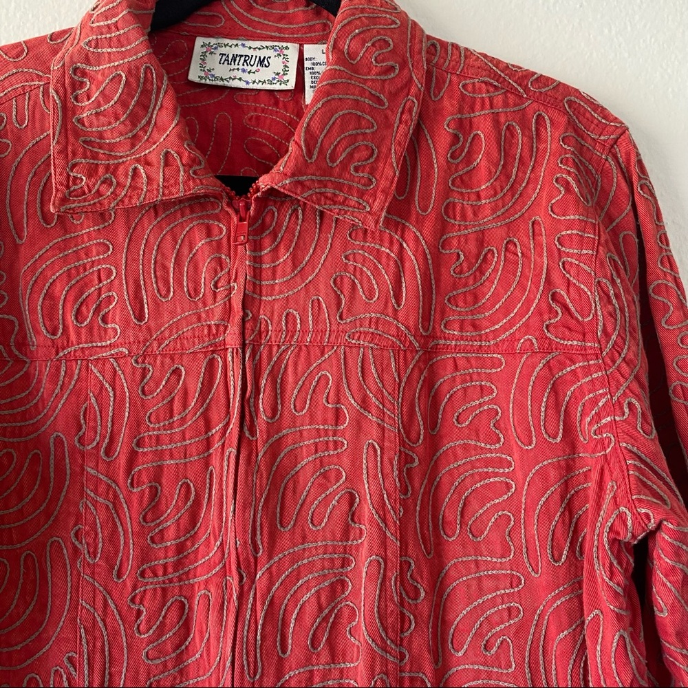 Vintage orange embroidered jacket